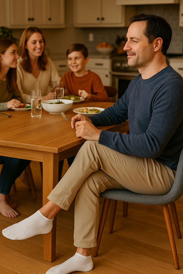Muž tráví čas s rodinou a nosí MOLOSOC